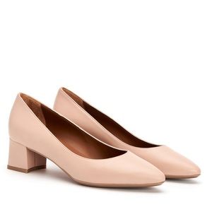 Aquatalia Blush Nude Block Heel Pumps